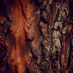 Close-up of tree bark texture Natural and organic Brown and beige hues Textured and rough surface Rustic or woodland theme Natural design