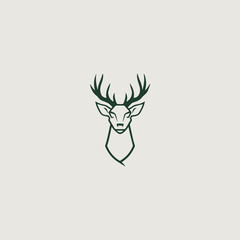 Obraz premium 鹿をシンボリックに用いたロゴのベクター画像
