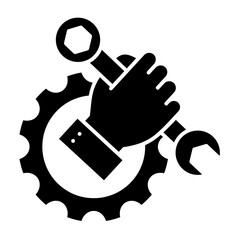 Maintenance glyph icon illustration vector graphic