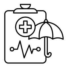 Insurance line icon illustration vector graphic