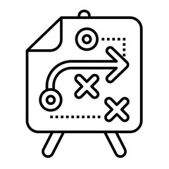 Strategy line icon illustration vector graphic
