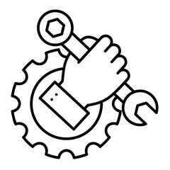Maintenance line icon illustration vector graphic