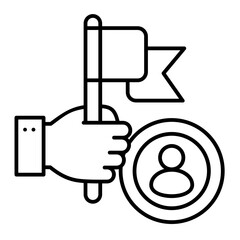 Leadership line icon illustration vector graphic