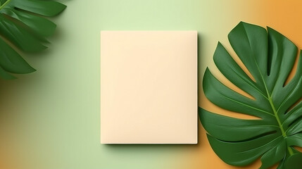 Fototapeta na wymiar Square Paper Mockup for Corporate Branding | Blank Logo Template