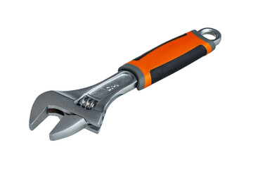 adjustable wrench for fine adjustment, metal chrome plated, isolated on a white background