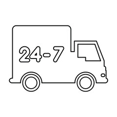 24 Hour Delivery Icon In Outline Style