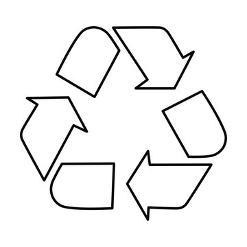 Recycling Icon In Outline Style