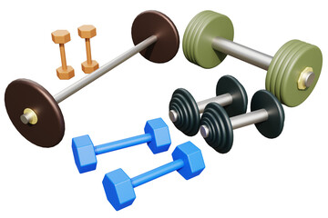 dumbbells and weight lifting gym equipment.