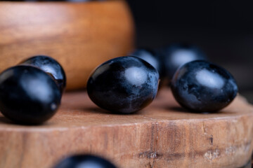 Blue grapes grown in a home vineyard