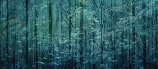 In the heart of the winter forest, a beautiful wallpaper of green patterns unfolds, showcasing the natural beauty of the trees texture and the icy embrace of winters cold. The background is composed