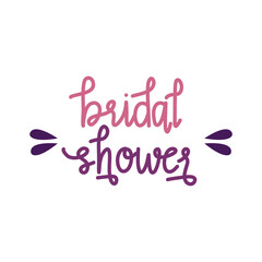 Obraz premium Bridal Shower Flat Hand Lettering 