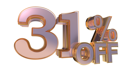 Gold 3d number 31%