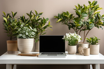 Fototapeta premium Arbeitsplatz mit Laptop