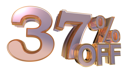 Gold 3d number 37%