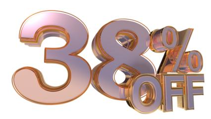 Gold 3d number 38%