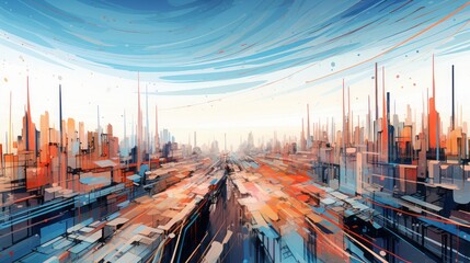 aerial view city, aerial view dual tip paint marker background marker background, 16:9