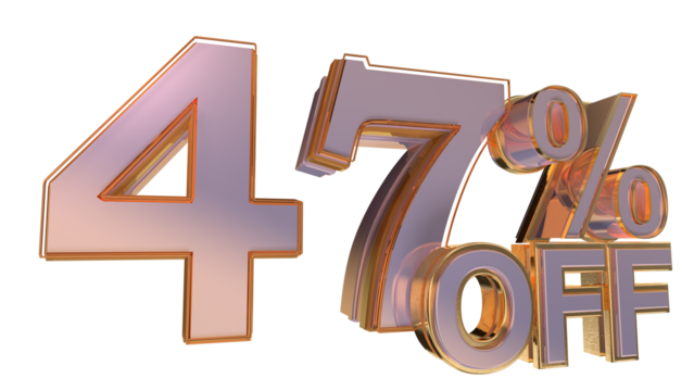Gold 3d number 47%