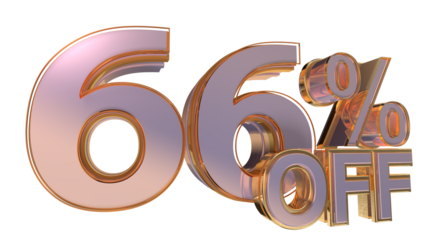 Gold 3d number 66%