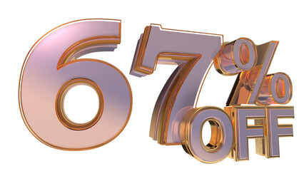 Gold 3d number 67%