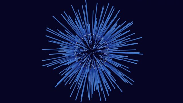 A vibrant 3D rendering of a starburst explosion, showcasing blue lines that beautifully converge at the center, capturing the cosmic phenomenon when a collapsing star implodes