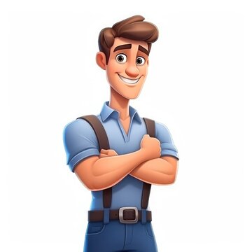 recommend clip art: Cartoon Portrait of a handsome young man shirt white isolated background