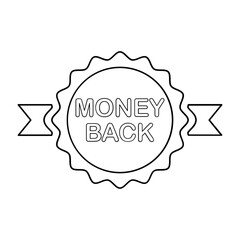Money Back Tag Icon In Outline Style
