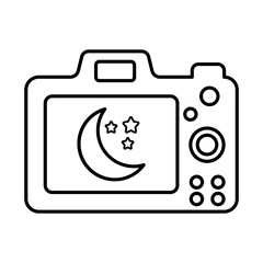Night Mode On Camera Icon In Outline Style
