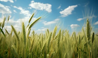 Obraz premium wonderful barley field scenery, Generative AI