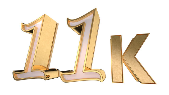 Gold 3d number 11K