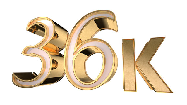Gold 3d number 36K