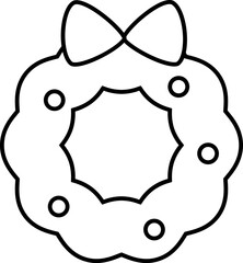 Christmas wreath outline