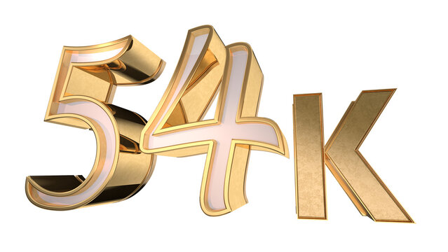 Gold 3d number 54K