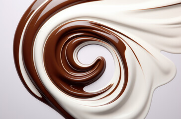 Chocolate. Melted chocolate top view. Confectionery concept.