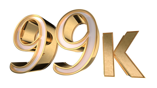Gold 3d number 99K