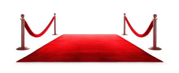 red carpet, png file of isolated cutout object with shadow on transparent background.