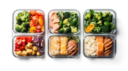 meal prep, png file of isolated cutout object with shadow on transparent background.