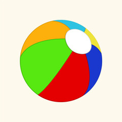 Colorful Beach BallVector illustration of a ball. Isolated