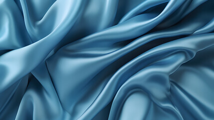 Obraz premium Smooth, lustrous texture of rich blue silk fabric