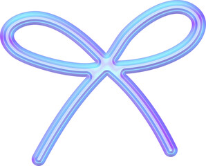 Fototapeta premium Y2k 3D bow shape for decoration hologram