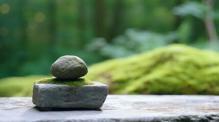 japanese garden with stone and water