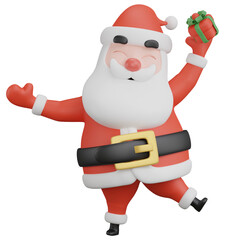 3d render of santa claus with pose.