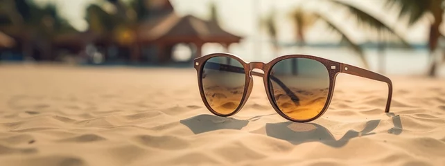 Foto op Plexiglas sunglasses on the beach © Kittirath