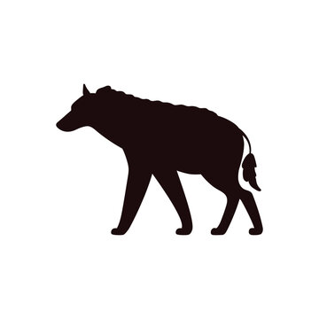 Hyena black silhouette, vector illustration isolated on white