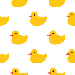 Rubber duck seamless pattern. Capibara vector illustration for fabric, children's clothing, wrapping paper, children's textiles