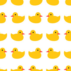 Rubber duck seamless pattern. Capibara vector illustration for fabric, children's clothing, wrapping paper, children's textiles
