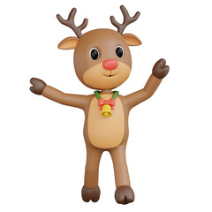 3d render of reindeer with pose.