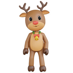 3d render of reindeer with pose.