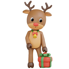  3d render of reindeer with pose.