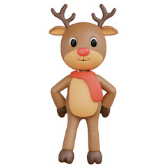  3d render of reindeer with pose.