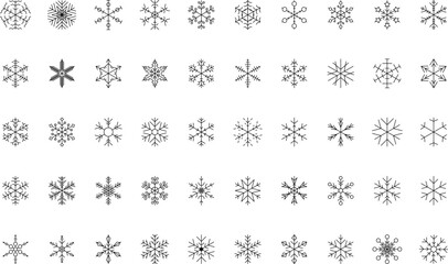 Fototapeta na wymiar Snowflake snow freeze winter thin line outline icon. Snowflakes thin line icon set. Snowflake Simple Vector illustration